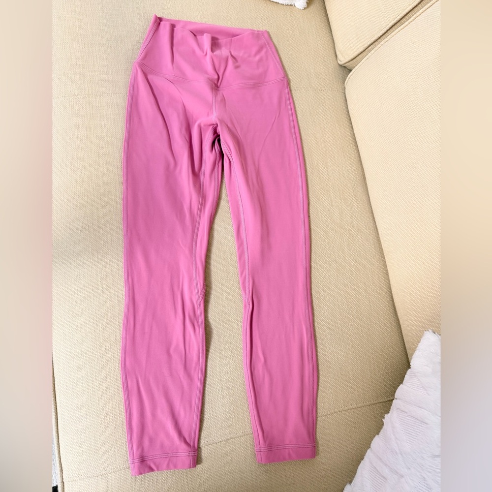 Lululemon Align High Rise leggings 25" pink size 4 double layer warm